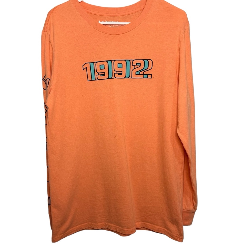 Dutch Bros Coral W/Blue Long Sleeve Tee 1992 LARGE DB